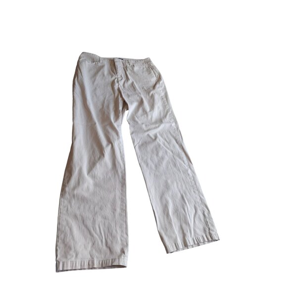 Dockers Womens ChinoPants 10 Short Beige Ideal Fit Mid Rise Wide Leg Preppy - Picture 1 of 8